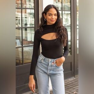 ASTR The Label See Me Black Bodysuit